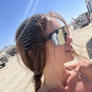 Black and Silver Studded Headband